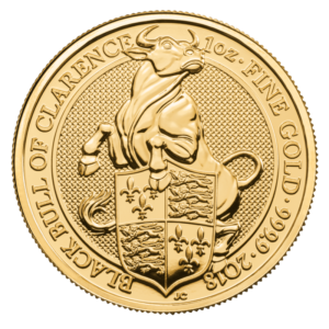 1 oz Queen's Beasts Black Bull Goldmünze (2018)